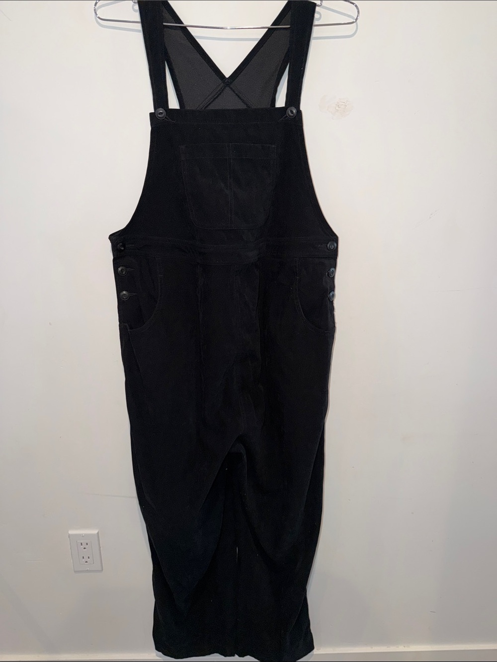 Motherhood Black Overalls Maternity Size Large Velvety